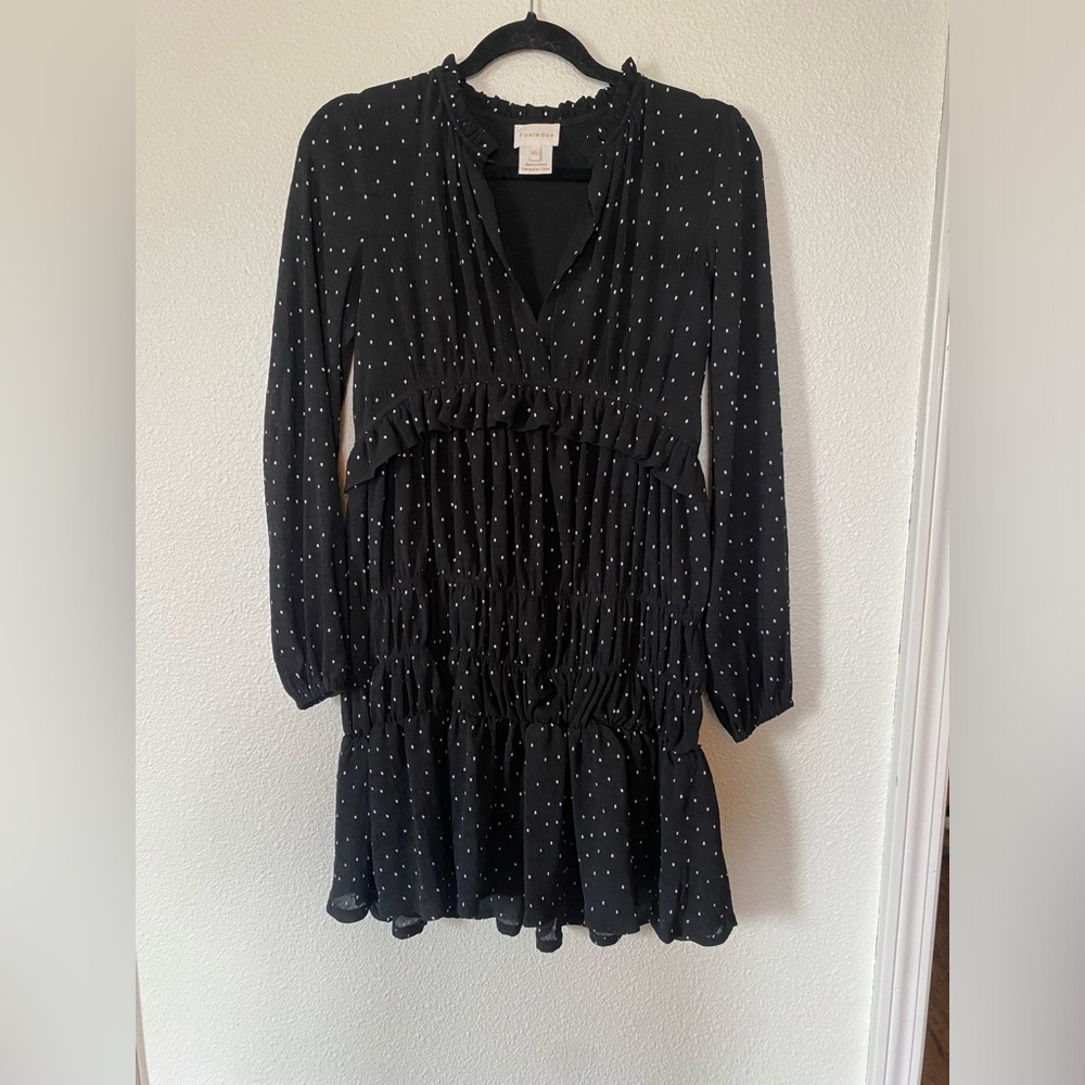 Foxiedox polka dot tiered dress size xs